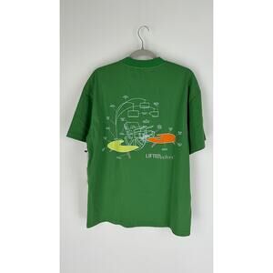 Lifted Anchors Blueprint T Shirt Mens Large Green Cotton Short Sleeve Tee New